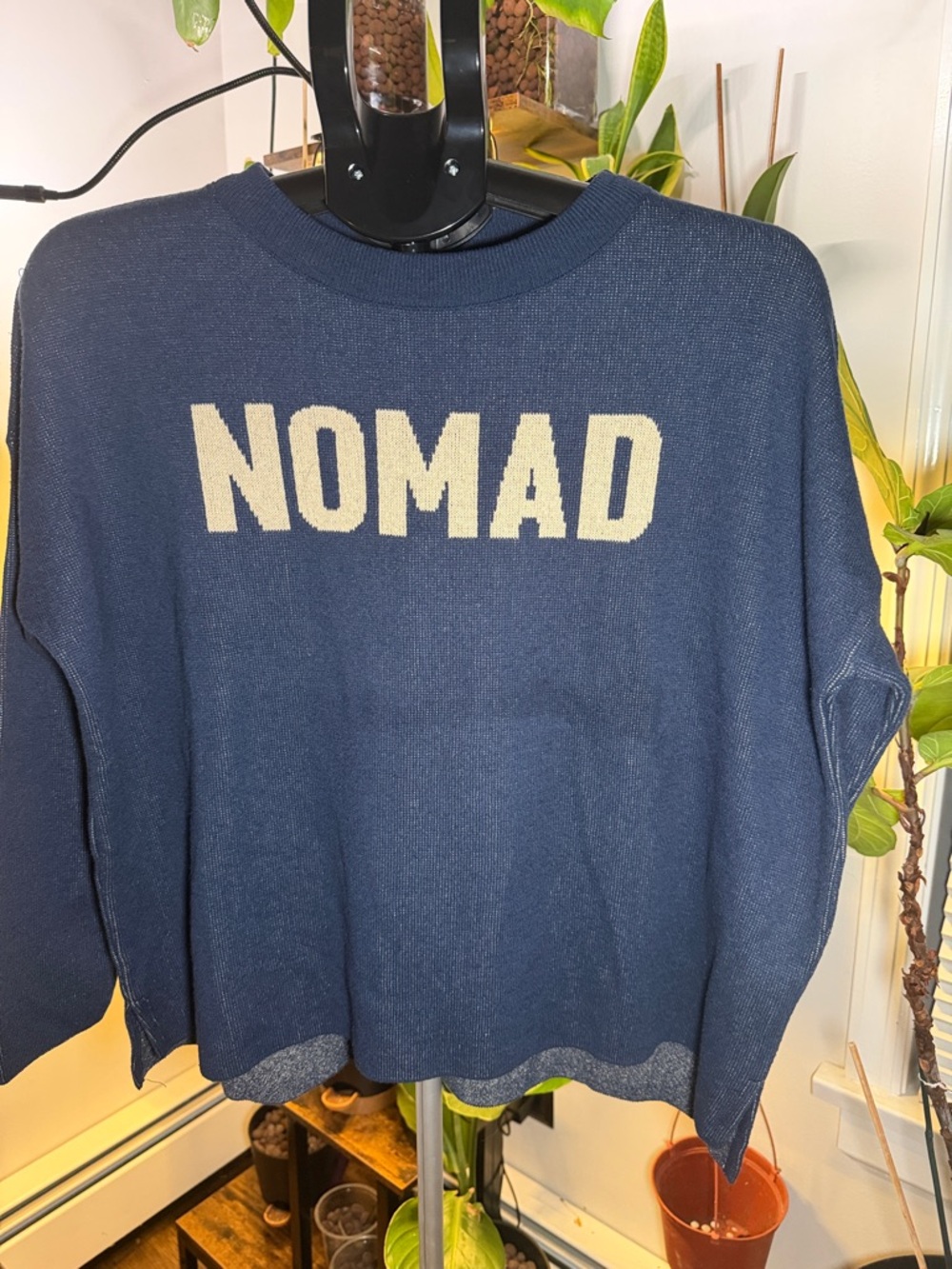 Town Pride Nomad Sunrise Knit Sweater XS Navy Made in USA